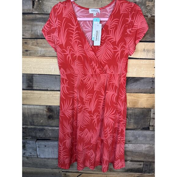 Gilli Asymmetrical Hem Dress, Red, Medium - Picture 1 of 4